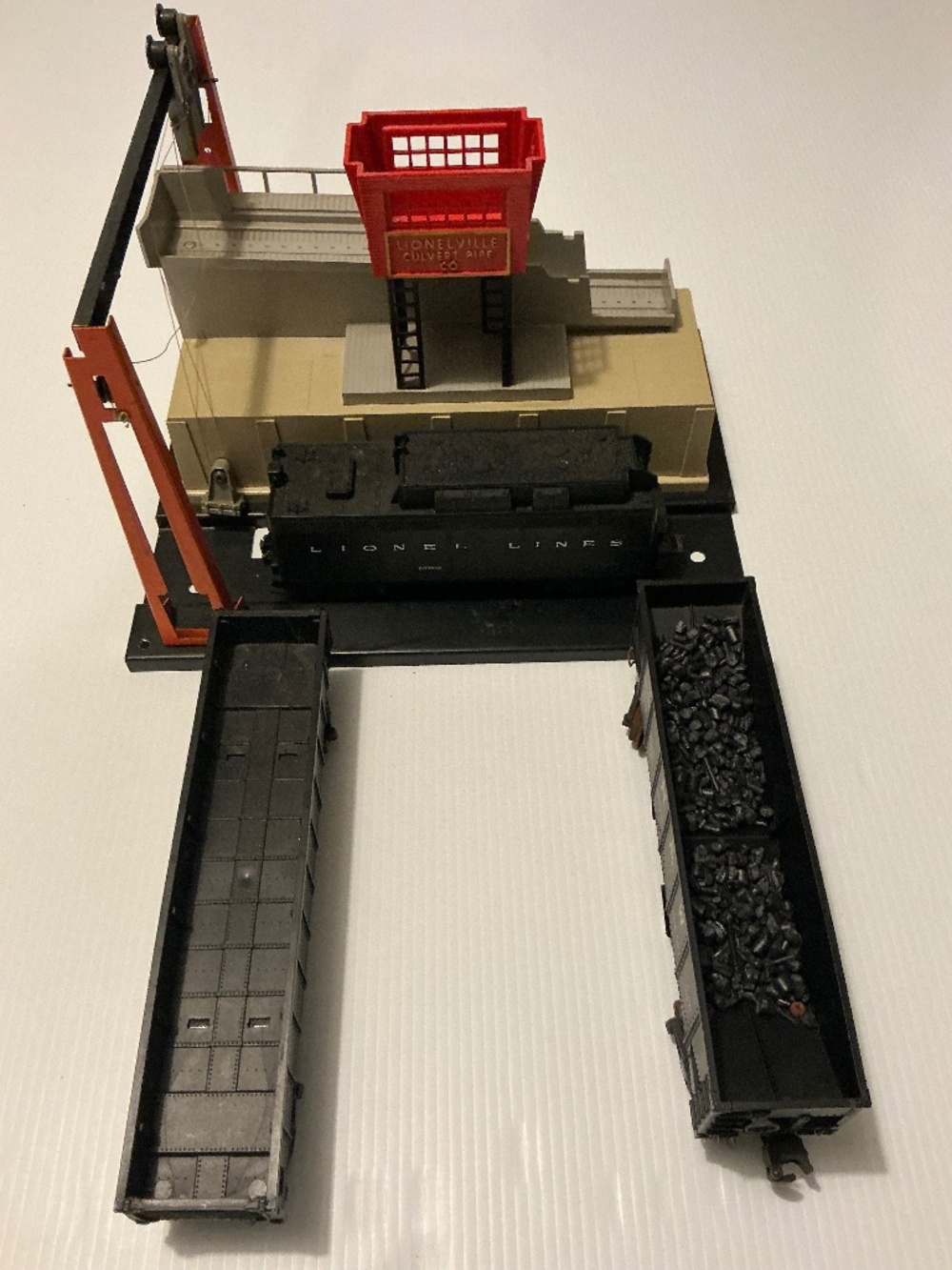 Vintage Lionel No. 345 Culvert Loader Set w/ Coal Cars & Accessories O / O-27